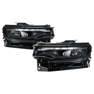 Left+Right Full LED Projector Headlight For Jeep Wagoneer 2022-2025 Black - 0