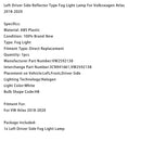 Left Driver Side Reflector Type Fog Light Lamp For Volkswagen Atlas 2018-2020-8
