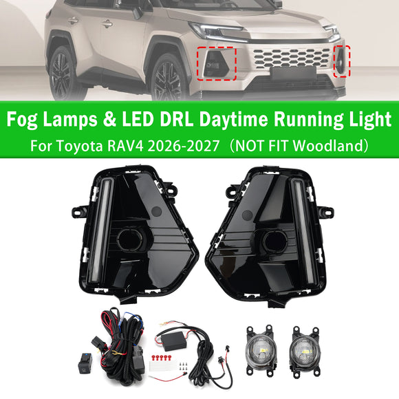 Juego de faros antiniebla y luces de circulación diurna LED DRL para Toyota RAV4 2026-2027
