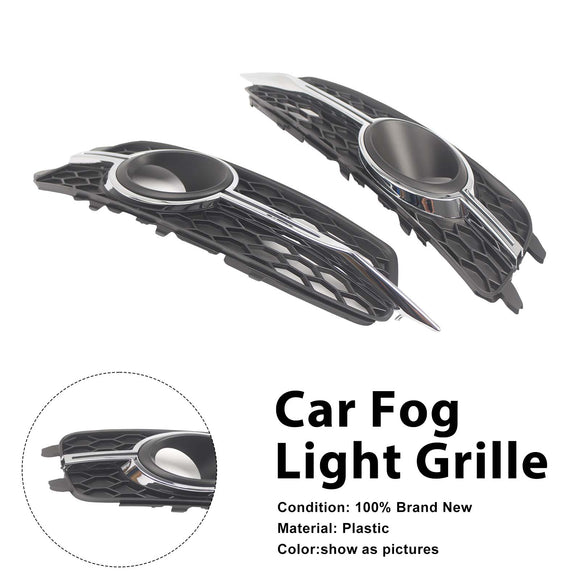 2PCS Car Front Bumper Fog Light Grille For Audi A6 C7 S-Line 2012-2014
