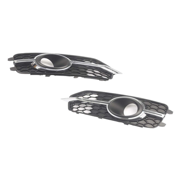 2PCS Car Front Bumper Fog Light Grille For Audi A6 C7 S-Line 2012-2014