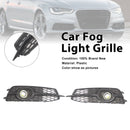 2PCS Car Front Bumper Fog Light Grille For Audi A6 C7 S-Line 2012-2014 W/LED-3