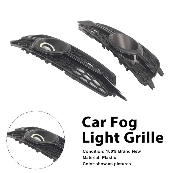 2PCS Car Front Bumper Fog Light Grille For Audi A6 C7 S-Line 2012-2014 W/LED