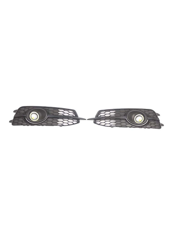 2PCS Car Front Bumper Fog Light Grille For Audi A6 C7 S-Line 2012-2014 W/LED