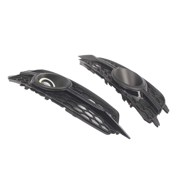 2PCS Car Front Bumper Fog Light Grille For Audi A6 C7 S-Line 2012-2014 W/LED