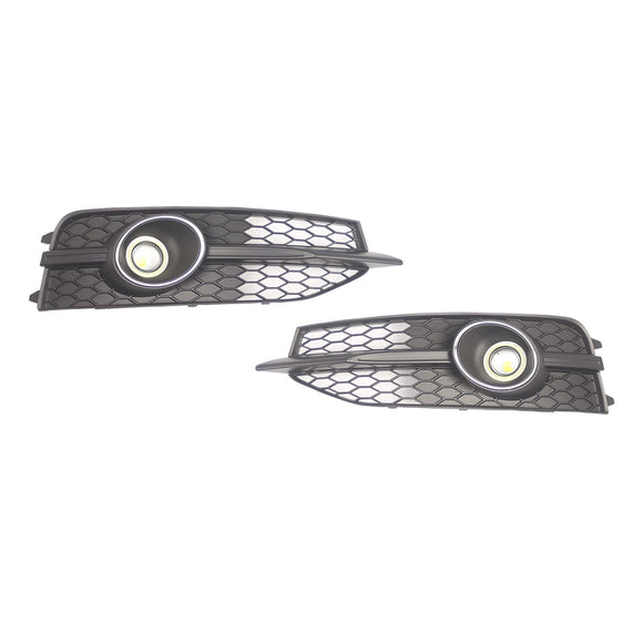Black Front Bumper Fog Light Grille Cover Bezel Fit Audi A7 S7 S-Line 2012-2015