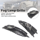 Black Front Bumper Fog Light Grille Cover Bezel Fit Audi A7 S7 S-Line 2012-2015-2