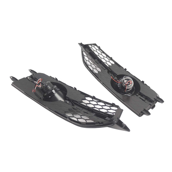 Black Front Bumper Fog Light Grille Cover Bezel Fit Audi A7 S7 S-Line 2012-2015