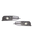 Black Front Bumper Fog Light Grille Cover Bezel Fit Audi A7 S7 S-Line 2012-2015-15