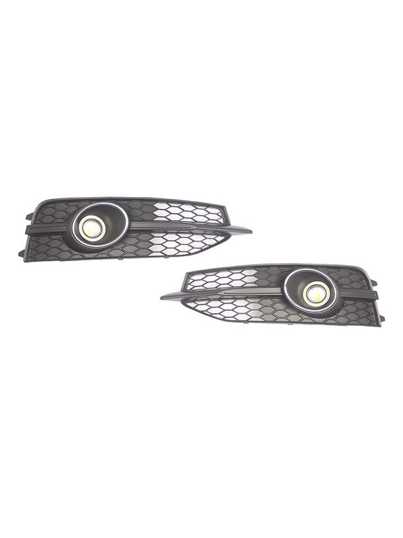 Black Front Bumper Fog Light Grille Cover Bezel Fit Audi A7 S7 S-Line 2012-2015