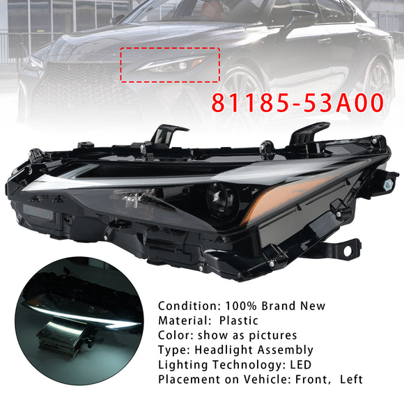 2021–2023 Lexus IS300 IS350 Linke Bi-LED-Scheinwerferbaugruppe 81185-53A00 8118553A00 Fahrerseite