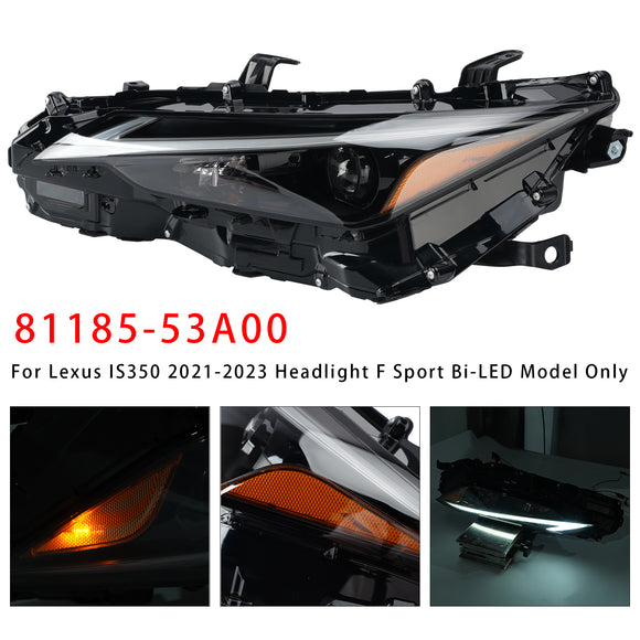 2021–2023 Lexus IS300 IS350 Linke Bi-LED-Scheinwerferbaugruppe 81185-53A00 8118553A00 Fahrerseite