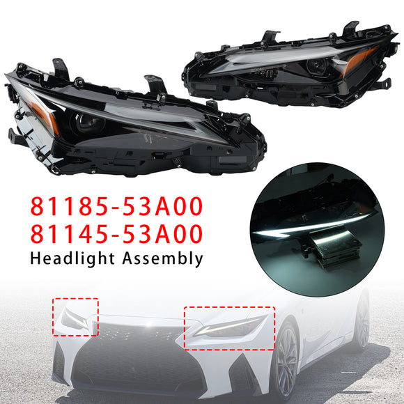 Left+Right LED Headlight 81185-53A00 81145-53A00 For Lexus IS300 IS350 2021-2023