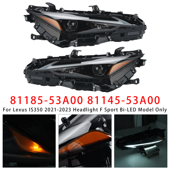 Left+Right LED Headlight 81185-53A00 81145-53A00 For Lexus IS300 IS350 2021-2023