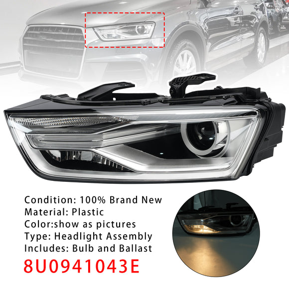Faro allo xeno sinistro con lampadina e alimentatore 8U0941043E per Audi Q3 2016-2018