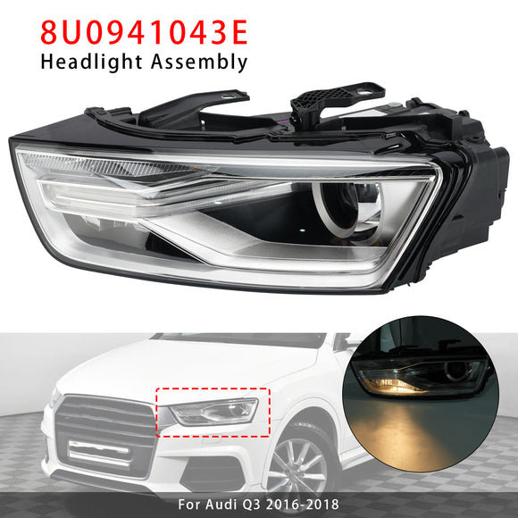Faro allo xeno sinistro con lampadina e alimentatore 8U0941043E per Audi Q3 2016-2018