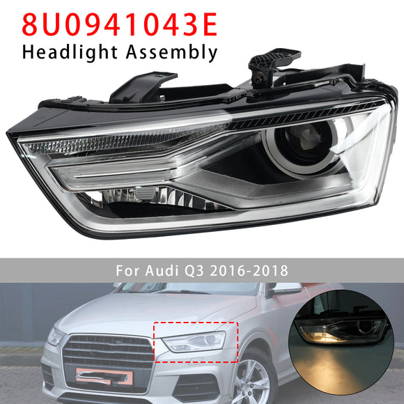 Faro allo xeno sinistro con lampadina e alimentatore 8U0941043E per Audi Q3 2016-2018