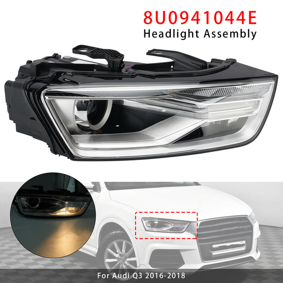 Right Xenon Headlight W/ Bulb and Ballast 8U0941044E For Audi Q3 2016-2018