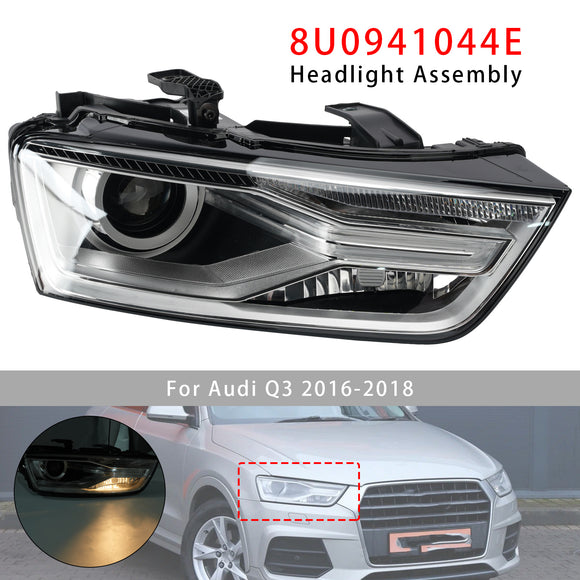 Right Xenon Headlight W/ Bulb and Ballast 8U0941044E For Audi Q3 2016-2018