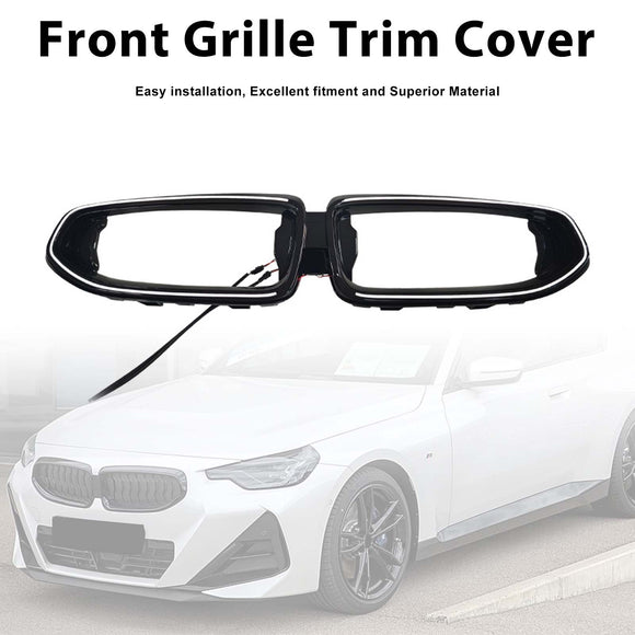 Garniture de calandre de pare-chocs avant noire, pour BMW G42 M240I 2022 – 2026, 2 portes avec Led