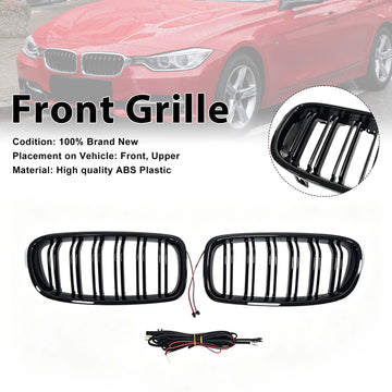 2012–2019 BMW 3er F30 F31 Doppellamellen-Frontnierengrill mit LED innen - 0