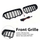 Double Slat Front Kidney Grille Grill Fit BMW 3 Series F30 F35 2012-2019-6