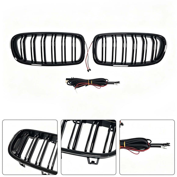 Double Slat Front Kidney Grille Grill Fit BMW 3 Series F30 F35 2012-2019