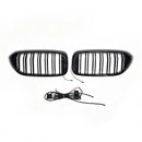 Doppelter Lamellen-Frontnierengrill, passend für BMW 5er G30 G31 2017–2020 mit LED-1