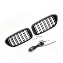 Doppelter Lamellen-Frontnierengrill, passend für BMW 5er G30 G31 2017–2020 mit LED-8