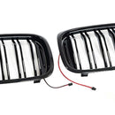 Doppelter Lamellen-Frontnierengrill, passend für BMW 5er G30 G31 2017–2020 mit LED-12