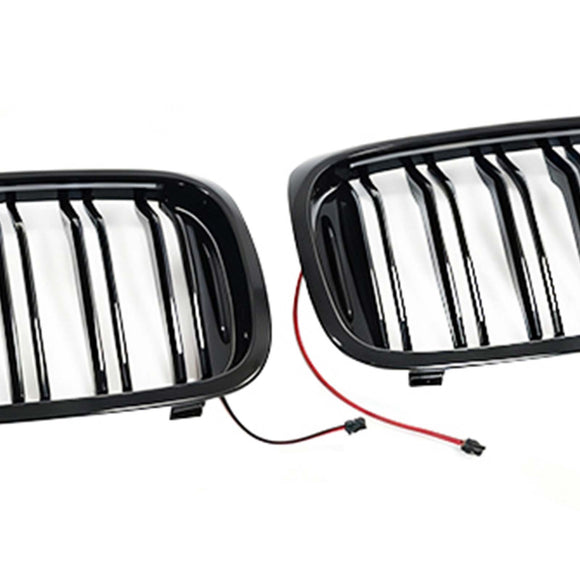 Doppelter Lamellen-Frontnierengrill, passend für BMW 5er G30 G31 2017–2020 mit LED