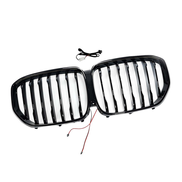 Front Kidney Grill Grille Fit BMW 5 Series G30 G38 2021-2024 W/LED