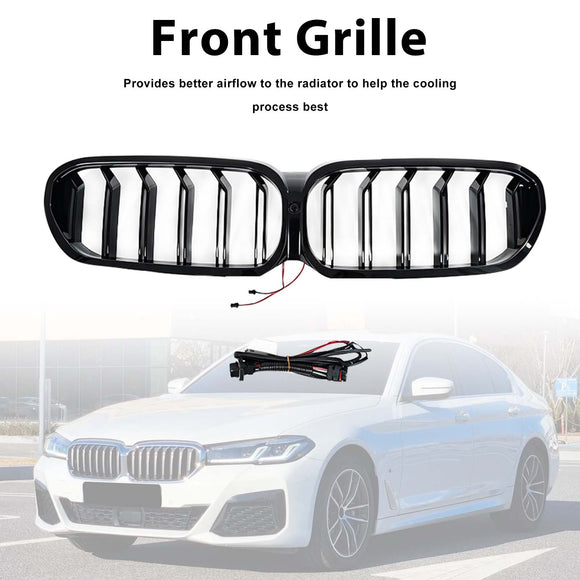Frontnierengrill, passend für BMW 5er G30 G38 2021–2024 mit LED