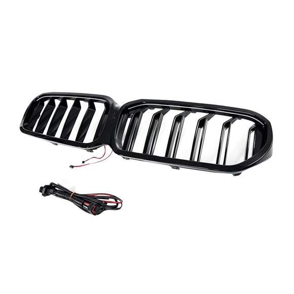 Frontnierengrill, passend für BMW 5er G30 G38 2021–2024 mit LED