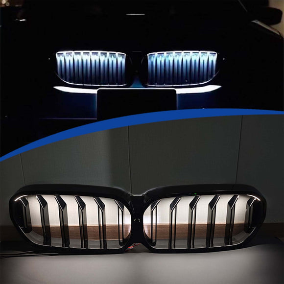 Frontnierengrill, passend für BMW 5er G30 G38 2021–2024 mit LED
