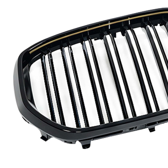 Niergrille met dubbele lamellen, zwart vooraan, geschikt voor BMW X5 G05 2019-2022 W/LED