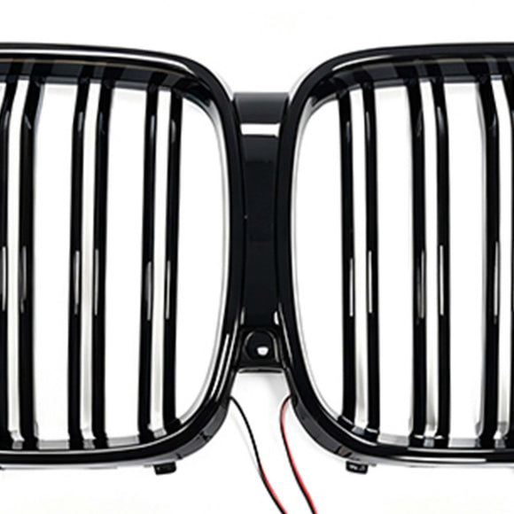 Niergrille met dubbele lamellen, zwart vooraan, geschikt voor BMW X5 G05 2019-2022 W/LED