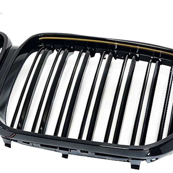 Niergrille met dubbele lamellen, zwart vooraan, geschikt voor BMW X5 G05 2019-2022 W/LED