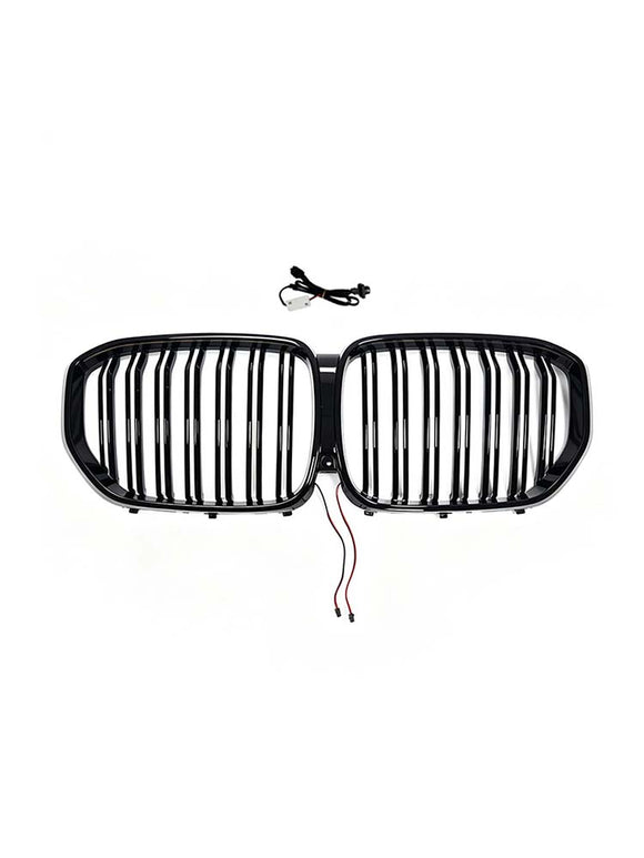 Niergrille met dubbele lamellen, zwart vooraan, geschikt voor BMW X5 G05 2019-2022 W/LED