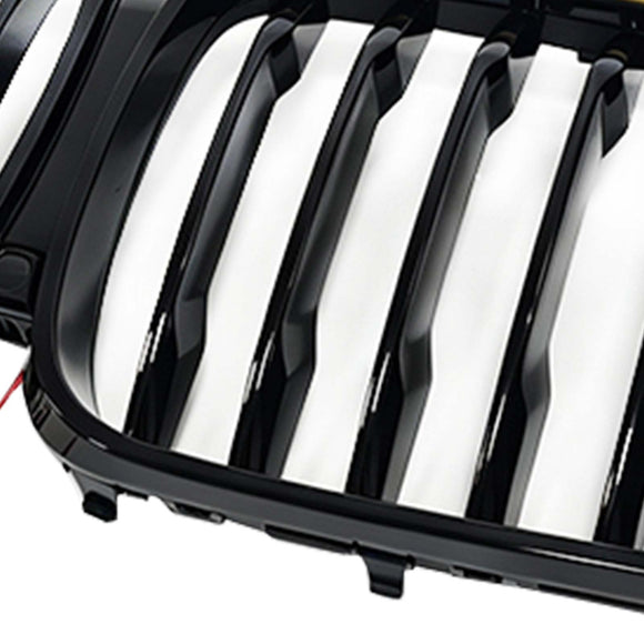 Einzelner Nierengrill vorne in glänzendem Schwarz, passend für BMW X5 G05 2019–2022, mit LED