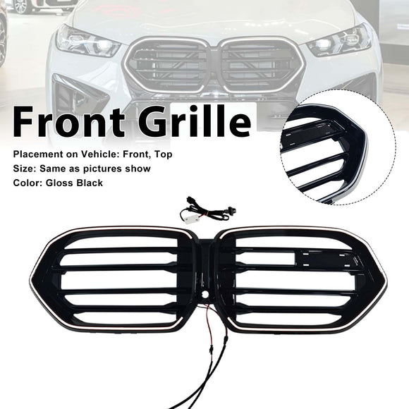 Grille de pare-chocs avant à double lamelle pour BMW X6 G06 M60i 2023-2025 avec trou pour caméra