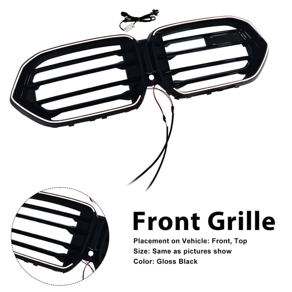 Grille de pare-chocs avant à double lamelle pour BMW X6 G06 M60i 2023-2025 avec trou pour caméra