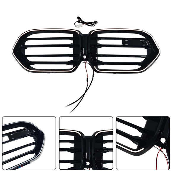 Grille de pare-chocs avant à double lamelle pour BMW X6 G06 M60i 2023-2025 avec trou pour caméra