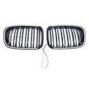 Rejilla de parachoques delantero negro brillante para BMW E46 de 2 puertas 1998-2001 con LED-1