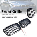 Rejilla de parachoques delantero negro brillante para BMW E46 de 2 puertas 1998-2001 con LED-4