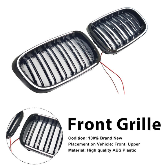 Rejilla de parachoques delantero negro brillante para BMW E46 de 2 puertas 1998-2001 con LED