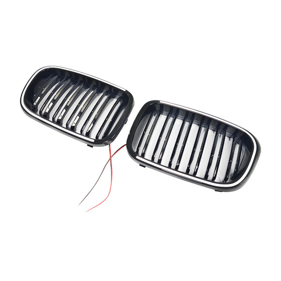 Rejilla de parachoques delantero negro brillante para BMW E46 de 2 puertas 1998-2001 con LED