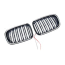 Rejilla de parachoques delantero negro brillante para BMW E46 de 2 puertas 1998-2001 con LED-9