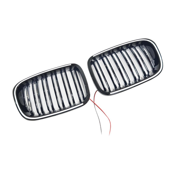 Rejilla de parachoques delantero negro brillante para BMW E46 de 2 puertas 1998-2001 con LED