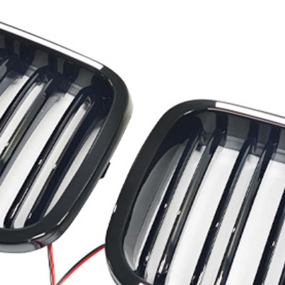 Rejilla de parachoques delantero negro brillante para BMW E46 de 2 puertas 1998-2001 con LED